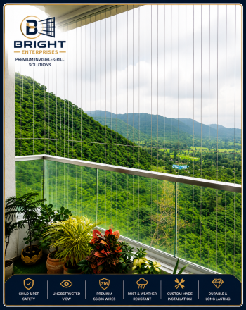 SS316 Invisible Grill for balcony safety